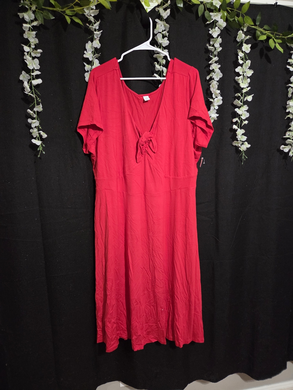 Old Navy Red Tie-Front Midi Dress